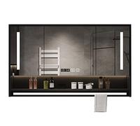 SBZIOJHDR specchio da bagno, con mobiletto a specchio for bagno luci e organizer antiappannamento for soggiorno(B,60x75x12cm)