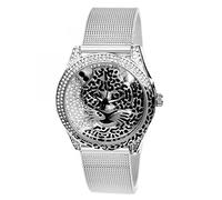 SC Crystal Orologio al quarzo da donna in metallo rodiato, argento, Bracciale