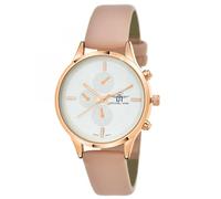 SC Crystal Orologio al quarzo da donna in metallo rodiato, beige