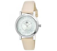 SC Crystal Orologio al quarzo da donna in metallo rodiato, beige