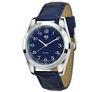 SC Crystal Orologio al quarzo da donna in metallo rodiato, blu, Cinghia