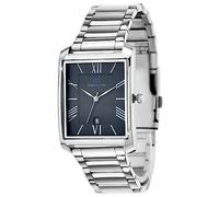 SC Crystal Orologio al quarzo da uomo in metallo rodiato, argento