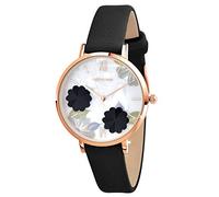 SC Crystal - Orologio da donna, interamente in metallo rodiato, colore nero, misura regolabile, idea regalo