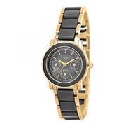 SC Crystal Orologio da polso da donna, al quarzo, in metallo rodiato, colore: nero, Nero