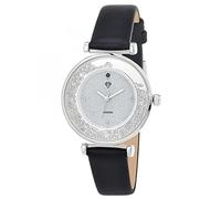 SC Crystal Orologio da polso da donna, al quarzo, in metallo rodiato, colore: nero, Nero