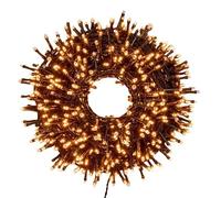 SC E-COMMERCE Luci di Natale LED 25 m - 1000 MiniLED Bianco Caldo | Effetto MultiFLASH Diamond | Interno/Esterno IP44 | Timer | Ultra Brillanti