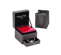 SC E-COMMERCE Rosa Eterna con Braccialetto Regolabile Donna - Scatola Regalo con 9 Rose Decorative in Schiuma - Idea Regalo San Valentino, Compleanno, Anniversario per Fidanzata, Mamma, Moglie