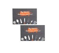 SC E-COMMERCE Set 2 Tappetini Cucina Antiscivolo 40x60 cm - Spessore 7 mm - Morbidi in Poliestere Assorbenti - Fondo in Lattice - Lavabili in Lavatrice - “My Kitchen Houseware and Food”