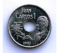 SC-Juan Carlos I. 25 pesetas 2001. SC/UNC/FDC. Coniato in argento 5,55 g....