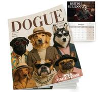 SC Products DOGUE - Calendario 2026 con cani alla moda, regalo per donne, formato A4, divertente calendario 2026, regalo per gli amanti dei cani del Regno Unito, divertente regalo segreto di Babbo