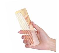 SC123 Pettine per la crescita dei capelli in vero corno di bue, 16 cm, a denti fini, 100% fatto a mano, districante con antistatico, districante, massaggiante, per cuoio capelluto, per donne e uomini