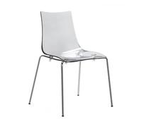 SCAB DESIGN SEDIA CASA BAR LIVING PRANZO ZEBRA POLICARBONATO CON TELAIO CROMATO