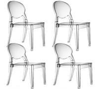 SCAB DESIGN Sedia Igloo Chair Set 4 Pezzi Trasparente, POLICARBONATO casa bar r