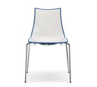 SCAB DESIGN SET 4 SEDIE SEDIA CASA BAR LIVING ZEBRA BICOLORE 4 GAMBE CROMATE