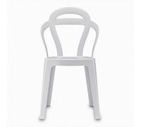 Scab Design Set di 4 sedie Titì impilabile, Policarbonato Bianco Pieno