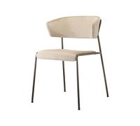 Scab Sedia con Braccioli Lisa Telaio Nichel Nero Lucido Scocca Velluto Ignifugo Tortora V4 40