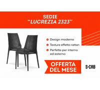Sedia da Giardino Lucrezia In Polipropilene Intrecciato Scab Col. Antracite 6 pz