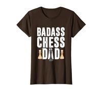 Scacchi Badass papà Scacco Matto Gioco Giocatore Regalo Maglietta, Donna, Marrone, XXL