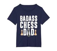 Scacchi Badass papà Scacco Matto Gioco Giocatore Regalo Maglietta, Donna Plus-Size, Navy, 1X