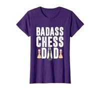 Scacchi Badass papà Scacco Matto Gioco Giocatore Regalo Maglietta, Donna, Viola, S
