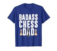 Scacchi Badass papà Scacco Matto Gioco Giocatore Regalo Maglietta, Uomo, Blu Reale, M