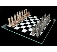 Gioco di scacchi crociati vs. ottomani - Cavaliere Medievale Fantasy Scacchi Set Tavola in Vetro Scacchi Figure