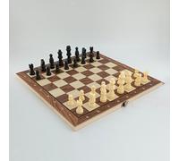 Scacchi Dama Backgammon Gioco Pieghevole Scacchiera in Legno Set per Adulti