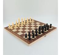 Scacchi Dama Backgammon Gioco Pieghevole Scacchiera in Legno Set per Adulti