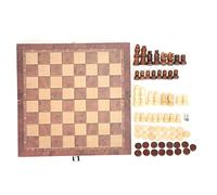 Scacchi, dama e Gobang 3 in 1, scacchiera pieghevole, set di giochi da viaggio in legno con tre giochi classici, gioco da tavolo interattivo portatile per famiglie, bambini e adult (M)