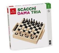 SCACCHI DAMA TRIA in legno DAL NEGRO set 3 GRANDI CLASSICI età 8+