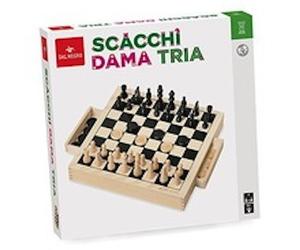 SCACCHI DAMA TRIA in legno DAL NEGRO set 3 GRANDI CLASSICI età 8+