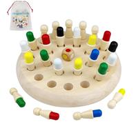 Scacchi di Memoria, Giochi Montessori 4 Anni Scacchi Bambini Giochi Legno Giocattolo per da Allenamento Memoria Gioco da Tavolo Gioco Scacchi Legno Regalo di Compleanno per Bambini Anziani