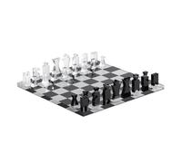 Scacchiera IN CRISTALLO E PMMA dimensioni 30x30x h 5 cm , peso 2,28 kg, spessore 12 mm Bianco e Nero bianco nero