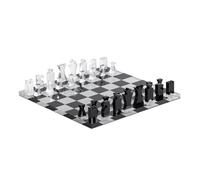 Scacchiera IN CRISTALLO E PMMA dimensioni 30x30x h 5 cm , peso 2,28 kg, spessore 12 mm Bianco e Nero bianco nero