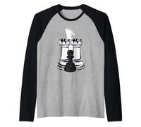 Scacchi Giocatore di Scacchi Scacchiera Pezzi degli Scacchi Cavaliere Maglia con Maniche Raglan