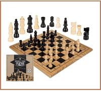 Scacchi Gioco da Tavola 100% Legno Gioco di Società Ca 28,5x28,5cm IN Regalo