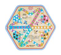 scacchi Gioco da tavolo Hexagon 15 in 1 con scacchi e dama volanti, grandi biglie di vetro spesse e di alta qualità for viaggi in famiglia e feste portatile