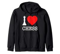 Scacchi I Love Chess Regina Bianca Amo Gli Scacchi Felpa con Cappuccio