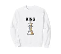 Scacchi, io Sono Il Re Felpa, Unisex per Adulti, Bianco, L