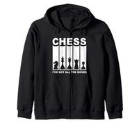 Scacchi I've Got All the Moves Retro Chess Player Amante Felpa con Cappuccio