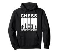 Scacchi I've Got All the Moves Retro Chess Player Amante Felpa con Cappuccio