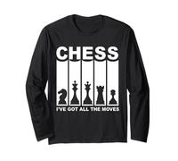 Scacchi I've Got All the Moves Retro Chess Player Amante Maglia a Manica