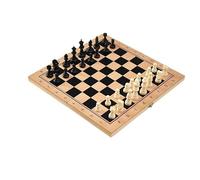 scacchi magnetici 3-in-1 Chess Checkers Draughts Backgammon Set Folding Wooden Chess Board Portable for Kids and Adults legno(24 * 24cm)