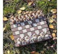 Scacchi magnetici con funghi della foresta, 2025 Nuovo gioco da tavolo di botanica, set di scacchi in legno arrotolabile creativo e portatile a tema natura, pezzi di funghi for adulti Campeggio a tema