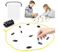 Scacchi Magnetici Gioco da Tavolo con 20 Magneti a Oliva, Gioco Magnetico Portatile per Bambini e Adulti, Set Scacchiera Magnetica da Viaggio con Corda e Borsa, Ideale per Feste e Famiglia