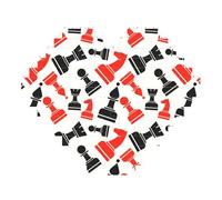 Scacchi Modello Stampa Art Mattone Puzzle a forma di cuore Blocchi di costruzione fai da te Set 3D Puzzle Home Decor 53 pezzi