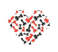 Scacchi Modello Stampa Blocco di Mattoni Puzzle Cuore Forma di Mattone Puzzle 3D Puzzle FAI DA TE Home Decor