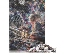 Scacchi Puzzle in Legnos 300 Pezzi Per Adulti Puzzle Gioco EduGattoion Decorazione Interna Unica Per Gioco Familiare Regalo Per Amore E Amico Stress Relief 300pcs (40x28cm)
