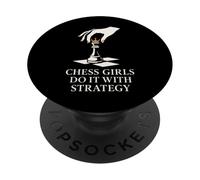 Scacchi Ragazza Scacco Matto Come una Ragazza Regina Strategia Potenza PopSockets PopGrip Adesivo