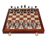 scacchi Set di scacchi grande da 45 cm con scacchiera pieghevole in legno e pezzi degli scacchi in acrilico con pesi di lusso e scomparti for riporre gli oggetti for adulti scacchiera